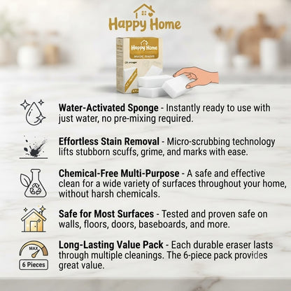 Happy Home Magic Eraser (6-Piece Pack)