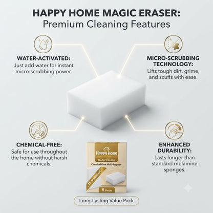 Happy Home Magic Eraser (6-Piece Pack)