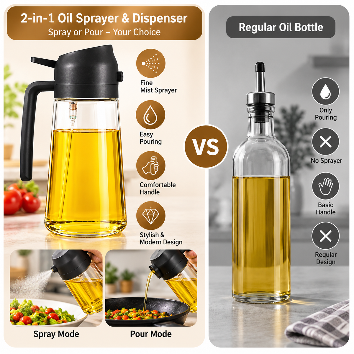 2-in-1 Oil Sprayer & Dispenser