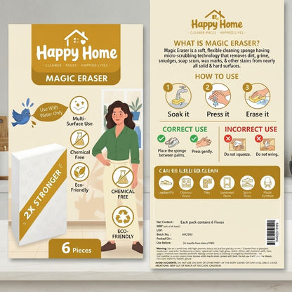 Happy Home Magic Eraser (6-Piece Pack)